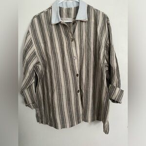 Nwot 100% linen eleven stitch designs top-large